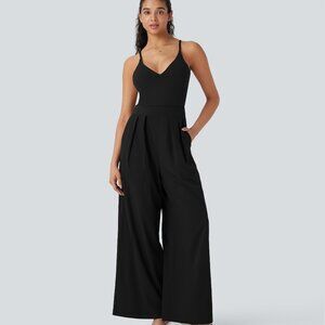 HALARA Quick Dry Wide Leg Stretch Comfy Jumpsuit Athletic Elevated Activewear